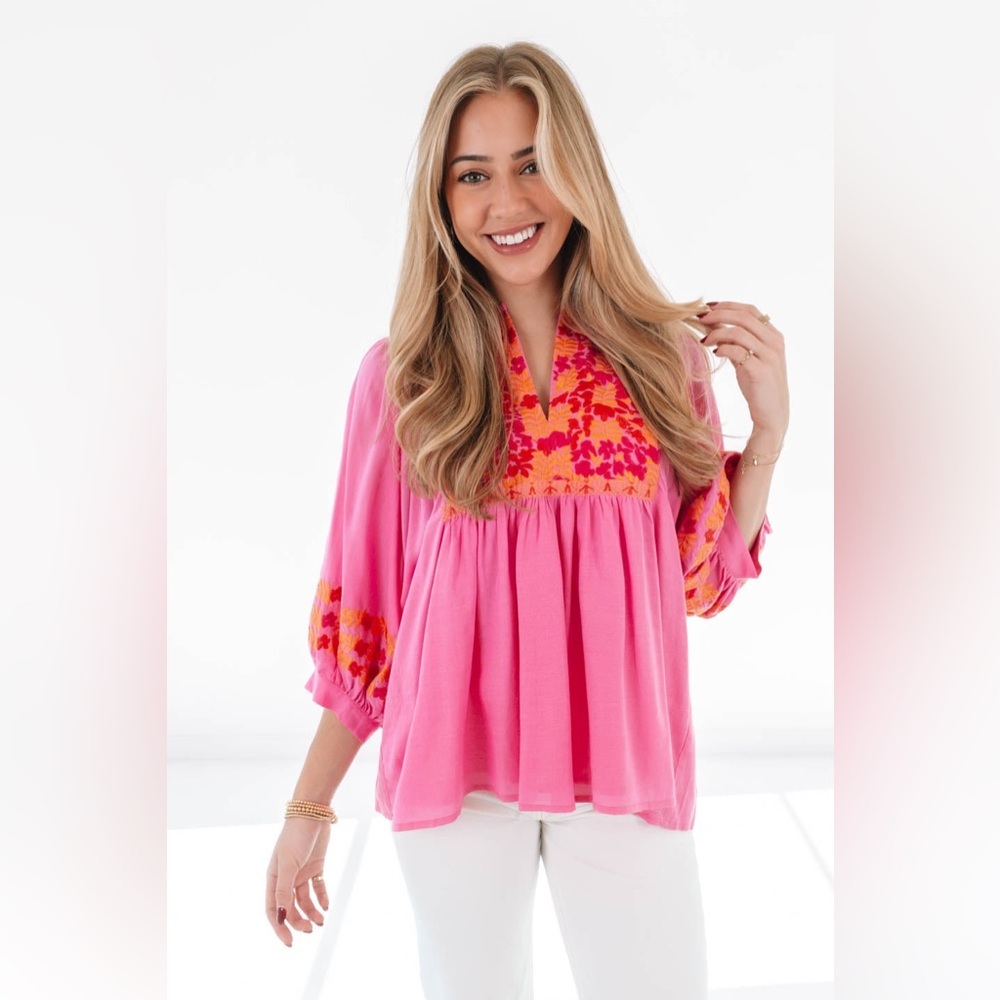 J. Marie Embroidered Carlie Top NEW $162 - Picture 4 of 12